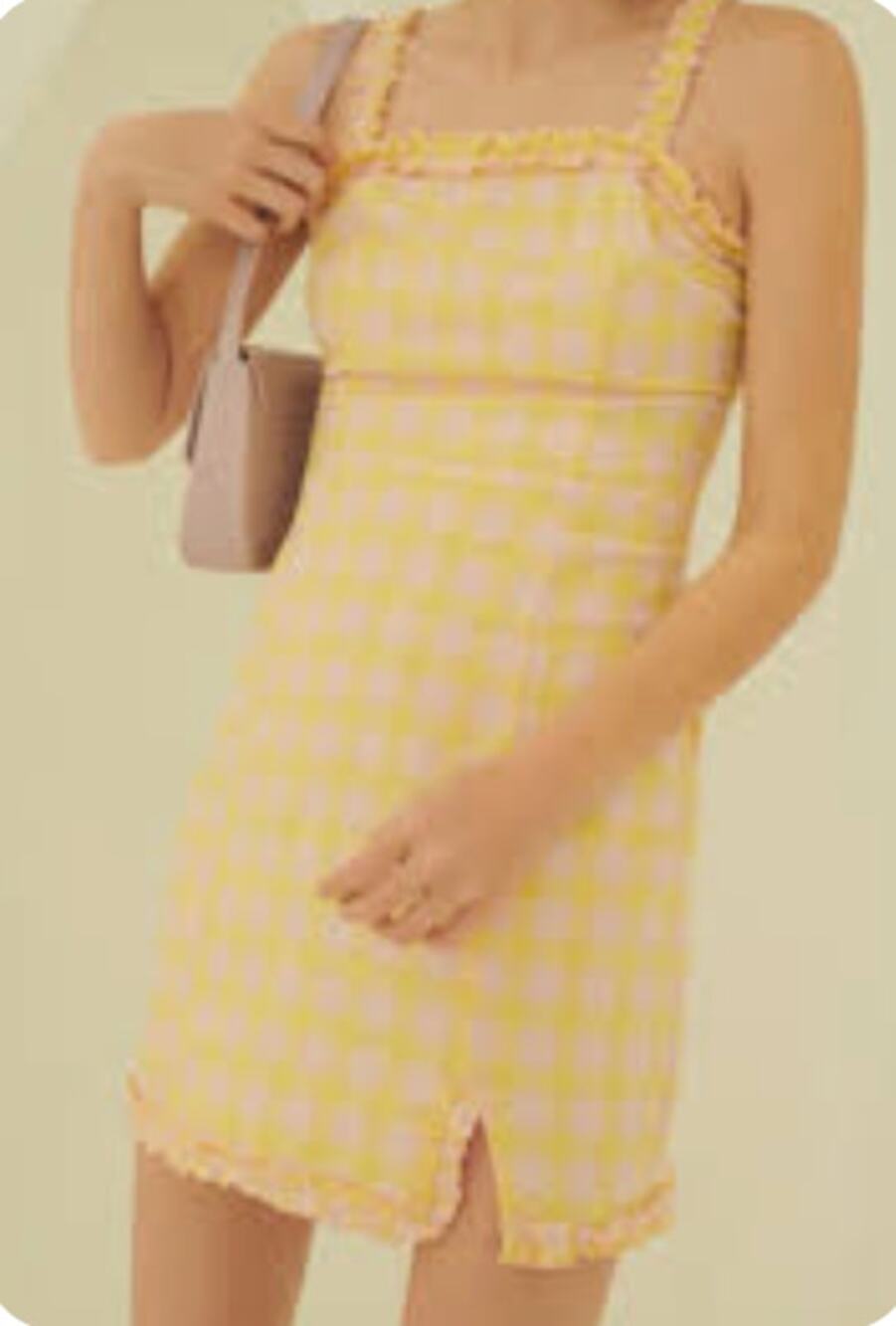 Urban Outfitters Wren Gingham Check Mini Dress Ruffle Trim Smocked Sz S SOLD OUT
